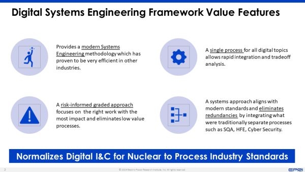 EPRI Digital Systems Engineering Framework Value Features